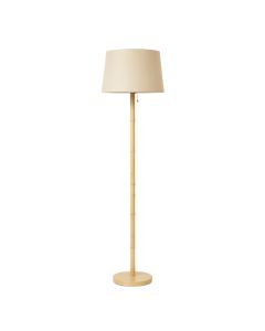 Brook Brook Floor Lamp With A Plain Fabric Shade - Beige (synthetic illustration; no displayed measurements)