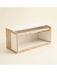 Dawn Arc Shoe Storage Bench (synthetic illustration; no displayed measurements)