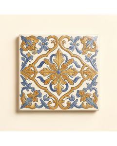 4 '' X 4 '' Ceramic Fresco Decorative Accent Tile (synthetic illustration; no displayed measurements)