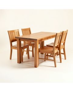 Alingtons 5 - Piece Rubberwood Solid Wood Dining Set (synthetic illustration; no displayed measurements)