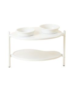 Heath Canyon Pet Feeding Stand With Two Plain Empty Bowls - White (synthetic illustration; no displayed measurements)