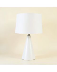 Bay Crest Table Lamp With A Plain Fabric Shade - White (synthetic illustration; no displayed measurements)