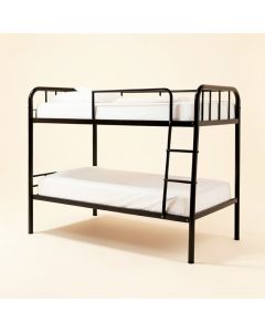 Madelynn Over Metal Bunk Bed Low Bunk Bed With Ladder (synthetic illustration; no displayed measurements)