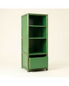 Willow Arc Narrow Cubby Tower - Green (synthetic illustration; no displayed measurements)