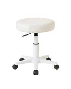 Round Rolling Pu Leather Height Adjustable Lab Stool With Footrest (synthetic illustration; no displayed measurements)