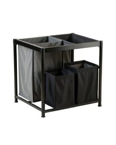 Slate Canyon Laundry Sorting Station With Plain Removable Bags - Black