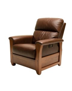 Dracut Faux Leather Manual Club Recliner (synthetic illustration; no displayed measurements)