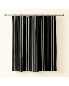 Brook Crest Shower Curtain Hanging Flat From A Plain Rod - Black (synthetic illustration; no displayed measurements)