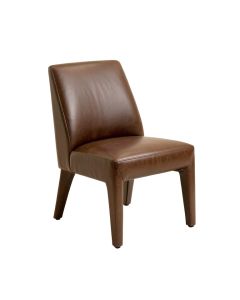 Belmiro Modern Genuine Leather Upholstered Dining Chair