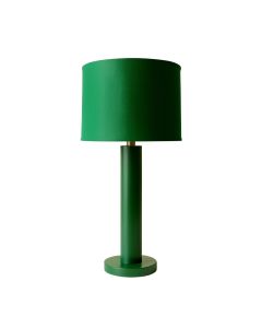 Birch Dale Floor Lamp With A Plain Fabric Shade - Green