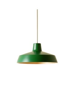 Elm Bend Pendant Light Suspended From One Plain Cable - Green (synthetic illustration; no displayed measurements)