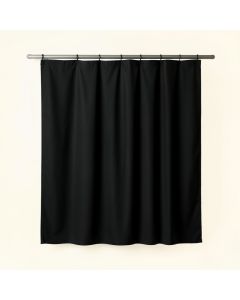 Maple Bluff Shower Curtain Hanging Flat From A Plain Rod - Black (synthetic illustration; no displayed measurements)