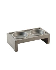 Sage Crossing Pet Feeding Stand With Two Plain Empty Bowls - Gray (synthetic illustration; no displayed measurements)
