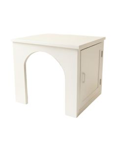 Elm Edge Empty Furniture-Style Litter Enclosure - White (synthetic illustration; no displayed measurements)