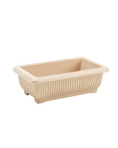 Willow Arc Empty Railing Planter With Integral Brackets - Beige