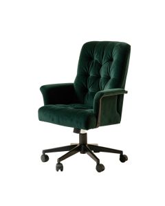 Velvet Swivel Desk Chair with Arms