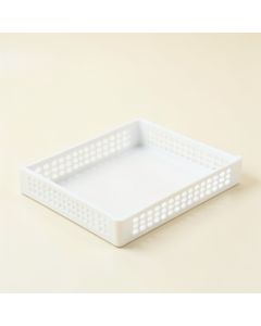 Moss Field Empty Under-Desk Cable Tray - White (synthetic illustration; no displayed measurements)