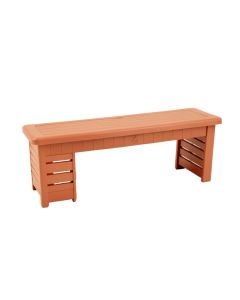 Flint Bend Narrow Outdoor Storage Bench - Terracotta (synthetic illustration; no displayed measurements)