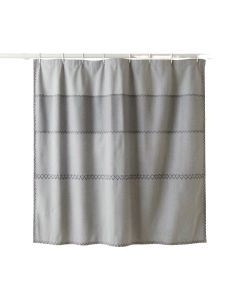 Briar Dale Shower Curtain Hanging Flat From A Plain Rod - Gray