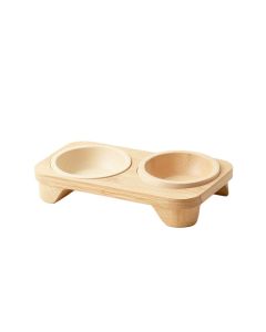 Birch Canyon Pet Feeding Stand With Two Plain Empty Bowls - Ivory (synthetic illustration; no displayed measurements)