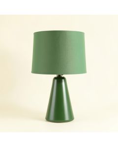 Brook Branch Table Lamp With A Plain Fabric Shade - Green (synthetic illustration; no displayed measurements)