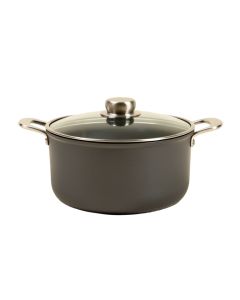 Ayesha Home Collection Hard-Anodized Nonstick Saucepan With Lid , 3-Quart