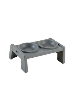 Heath Brook Pet Feeding Stand With Two Plain Empty Bowls - Gray (synthetic illustration; no displayed measurements)