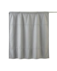 Oak Canyon Shower Curtain Hanging Flat From A Plain Rod - Gray (synthetic illustration; no displayed measurements)