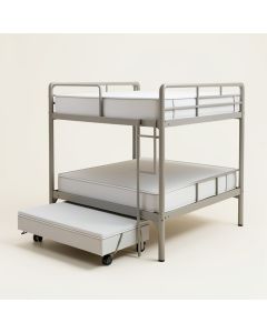 Bundyhill Twin Over Twin Metal Bunk Bed With Trundle (synthetic illustration; no displayed measurements)