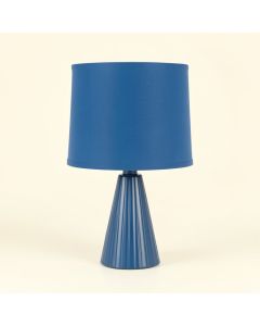 Ash Dale Table Lamp With A Plain Fabric Shade - Blue (synthetic illustration; no displayed measurements)