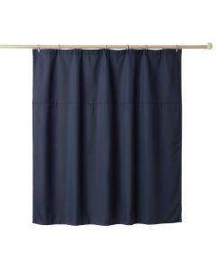 Meadow Bend Shower Curtain Hanging Flat From A Plain Rod - Navy (synthetic illustration; no displayed measurements)