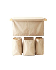 Aspen Bluff Laundry Sorting Station With Plain Removable Bags - Beige