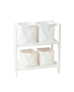 Alder Bluff Laundry Sorting Station With Plain Removable Bags - White