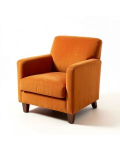 Upholstered Arm Chair In Orange (synthetic illustration; no displayed measurements)
