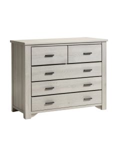 Extra Wide Dresser With 5 Drawer In Light Grey