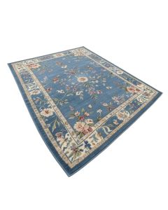 Wilkesboro 3 Piece Floral Border Blue Area Rug Set