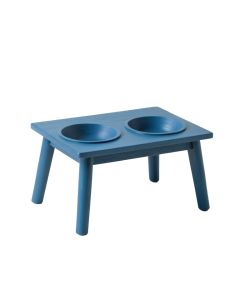 Maple Field Pet Feeding Stand With Two Plain Empty Bowls - Blue