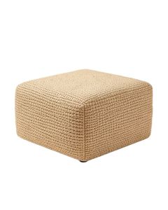 Benny Zona Hand Woven 100 % Cotton 18-Inch Pouf Ottoman , Natural