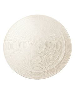 Flint Bend Round Area Rug - White