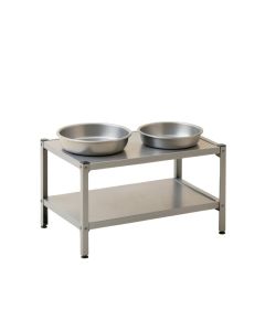 Brook Brook Pet Feeding Stand With Two Plain Empty Bowls - Gray (synthetic illustration; no displayed measurements)