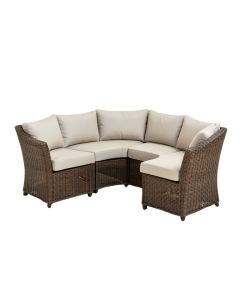 Curved 3 Piece Seating Group With Cushions