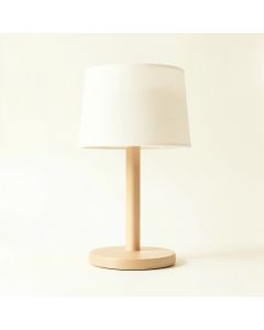Maple Crossing Table Lamp With A Plain Fabric Shade - Ivory (synthetic illustration; no displayed measurements)