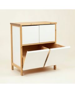 Ridge Branch Freestanding Pull-Out Hamper Cabinet - White (synthetic illustration; no displayed measurements)
