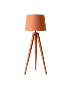 Cedar Crossing Floor Lamp With A Plain Fabric Shade - Terracotta