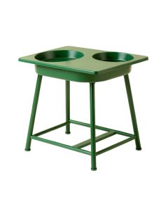 Birch Field Pet Feeding Stand With Two Plain Empty Bowls - Green