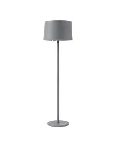 Brook Bridge Floor Lamp With A Plain Fabric Shade - Gray (synthetic illustration; no displayed measurements)