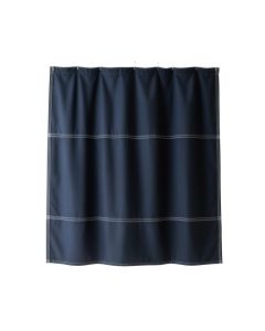 Flint Crest Shower Curtain Hanging Flat From A Plain Rod - Navy (synthetic illustration; no displayed measurements)