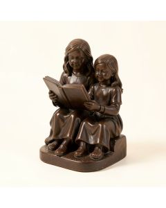 Tecca 2 Girls Reading A Book Statue (synthetic illustration; no displayed measurements)
