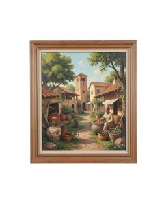 Mexican Hilltown By Linda Parker - Painting Print On Canvas