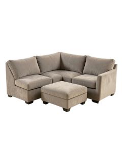 Brás 158 '' Wide Microfiber/Microsuede Reversible Down Cushion Modular Corner Sectional With Ottoman
